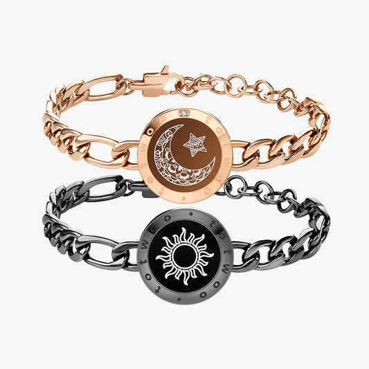 Sun&Moon Touch Braclets with Figaro Chain