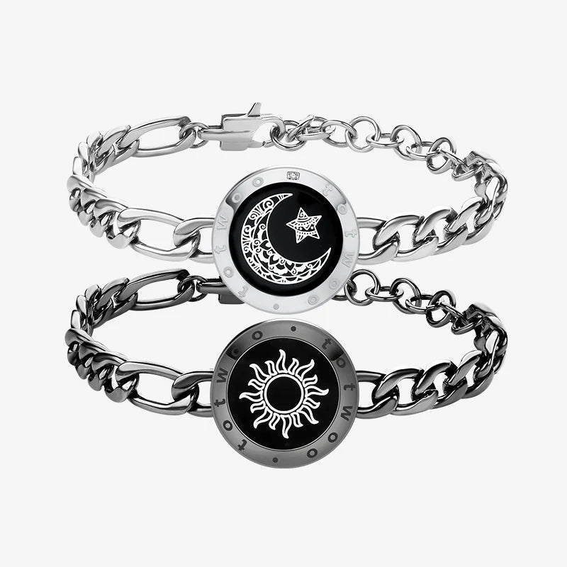 Sun&Moon Touch Braclets with Figaro Chain